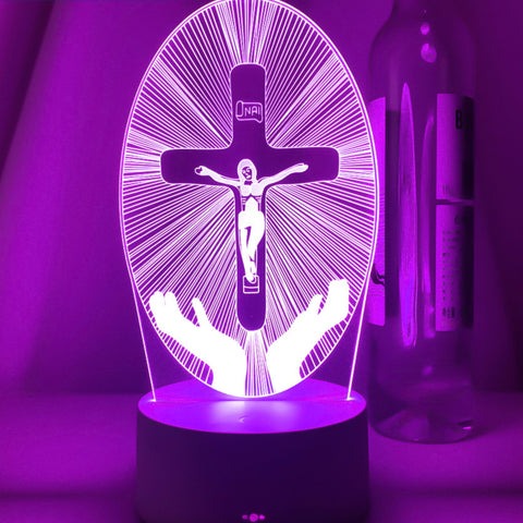 Luminária de Decoração Religiosa 3D 16 Cores RGB